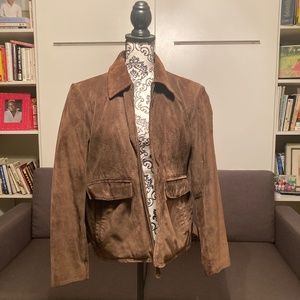 Classic Suede Jacket in Rich Chocolate - Medium